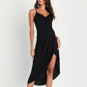 Lulu’s Reinette black midi dress